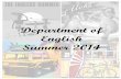 Department of English Summer 2014 - University at Buffalo · ENG 101 Up to 570 Up to 26 Students who place into ENG 101 must take ENG 201 after successfully completing ENG 101. Upon