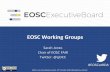 EOSC Working Groups · EOSC Working Groups Sarah Jones Chair of EOSC FAIR Twitter: @sjDCC ... How initial 5 WGs were formed Members ... join meetings/telecons, and commission consultancy