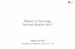 Report on Earnings Second Quarter 2017 - EmergencyRevision of Earnings Forecast for 2017 Fiscal Year We are actively strengthening overseas networks to combat erosion of overseas travel
