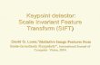 Scale Invariant Feature Transform (SIFT) ... Keypoint detector: Scale Invariant Feature Transform (SIFT)