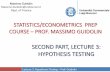 Lec 3 Hypothesis Tests - unibocconi.it 1)Null vs. alternative hypotheses and rejection region 2)Likelihood ratio tests 3)Type I and II errors: power functions ... •A hypothesis is