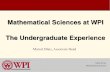 Mathematical Sciences at WPI The Undergraduate Experience · MA1022 - Integrals and applications MA1023 –Infinite Series, Parametric Curves, Vectors MA1024 –Partial Derivatives