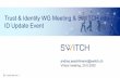Trust & Identity WG Meeting & SWITCH edu- ID Update Event · © 2020 SWITCH | 1 Trust & Identity WG Meeting & SWITCH edu-ID Update Event andres.aeschlimann@switch.ch Virtual meeting,