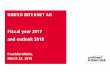 UNITED INTERNET AG · Merger of 1&1 Telecommunication and Drillisch under the umbrella of United Internet United Internet share in 1&1 Drillisch AG: 73.3 % Consolidated since September
