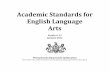 Academic Standards for English Language Arts€¦ · These standards describe what students should know and be able to do with the English language, prekindergarten through Grade