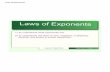 1) To understand what exponents are. 2) To understand the laws … · 2018-10-02 · Laws of Exponents f s Lesson objectives Teachers' notes 1) To understand what exponents are. 2)