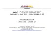 MA Psychology Program Handbook · PSY 571 Practicum in Clinical-Community Psychology (3) PSY 574 Practicum: Diversity Issues in Clinical and Health Psychology (3) PSY 597 Directed