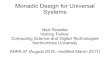 Monadic Design for Universal Systems - Nick Rossiternickrossiter.org.uk/process/anpa 2016 pres mod eg.pdf · Monadic Design for Universal Systems Nick Rossiter Visiting Fellow Computing