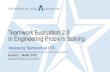 Teamwork Evaluation 2.0 in Engineering Problem … Spring 2020...Teamwork Skills in 5 Domains Average Scores for Teams of 3 Lower score àbetter teamwork skills 0.00 2.00 4.00 6.00