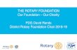 THE ROTARY FOUNDATION Our Foundation – Our Charity PDG ... · Can be a project grant, VTT (Vocational Training team), or ... wheelchair ramps to allow access to schools, homes,