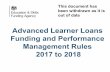 Advanced Learner Loans Funding and Performance ......Purpose of Webinar • Overview of the Advanced Learner Loans Funding and Performance Management Rules 2017 to 2018 . • Focus