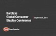Barclays Global Consumer September 8, 2016 Staples Conference€¦ · diets and our ability to identify and react to consumer trends; (xi) significant marketing plan changes by large