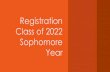 Registration Class of 2022 Sophomore Year€¦ · Course Selection: English II or equivalent (* on course list) Math - (one math credit required each year) 2 units of the same foreign