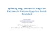 Splitting Neg: Sentential Negation Patterns in Cairene Egyptian …sites.middlebury.edu/usamasoltan/files/2018/02/negation... · 2018. 2. 9. · Splitting Neg: Sentential Negation