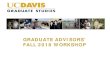 GRADUATE ADVISORS’ FALL 2018 WORKSHOP · their thesis or dissertation with Graduate Studies to receive their degree. The timing of this final phase is often tricky, and students