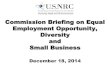 Commission Briefing on Equal Employment Opportunity ... · 12/18/2014  · Commission Briefing on Equal Employment Opportunity, Diversity and Small Business ... Advancing the Field