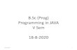 B.Sc (Prog) Programming in JAVA V Sem 18-8-2020 · B.Sc (Prog) Programming in JAVA V Sem 18-8-2020 8/18/2020 1. Java Variables