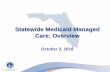 Statewide Medicaid Managed Care: Overview · 10/1/2018  · 2012 Managed Care Calendar Year 2013 *2014 Transition Year MMA Calendar Year 2015 MMA Calendar Year 2016 **MMA Calendar