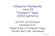 Computer Networks Unit II Transport layer (2012 pattern) Computer Networks Unit II Transport layer (2012