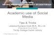 Academic use of Social Media - Trinity College Dublin HITS 2014... · 2016. 6. 10. · 1 | Trinity College Library Dublin Academic use of Social Media Tips & Tricks Jessica Eustace-Cook