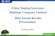 China Taiping Insurance Holdings Company Limited 2016 ... · Note (1)：Ageas owns the remaining 24.9%, 20% and 20% equity interests in TPL, TPeC and TPAM, respectively. Note (2)：PT