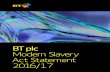 Modern Slavery Statement 2016/17 - bt.com · At a glance – what we’ve done this year: ... 03 BT plc Modern Slavery Act Statement 2016/17 BT is a global communications services