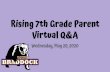 Rising 7th Grade Parent Virtual Q&A Performing Arts Placement After School Program Allergies Physicals/Immunizations