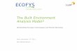 The Built Environment Analysis Model · Building-Stock Analysis of Cities, Regions and Countries Overview on Energy Demand (Space Heating & Cooling, Hot Water, Electricity) Primary