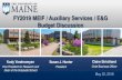 FY2019 MEIF / Auxiliary Services / E&G Budget discussion | … · 2018. 5. 5. · 1 of 20 FY2019 MEIF / Auxiliary Services / E&G . Budget Discussion. May 22, 2018. Claire Strickland