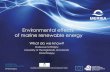 Environmental effects of marine renewable energy · The MERIKA Project has received funding from the European Union Seventh Framework Programme (FP7/2007-2013) under grant agreement