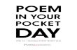 APRIL 30 | NATIONAL POETRY MONTH 2020...NATIONAL POETRY MONTH 2020 Poem in Your Pocket Day Arc Poetry magazine, Spring 2019 That thundercloud, north, is a bathtub overflowing silver.