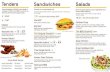 Tenders Sandwiches Salads - Webflow... · 2019. 8. 9. · Sandwiches Served on a house baked roll. Subsitute Charbird Grilled Chicken, crispy Hodo Soy Tofu or lettuce wrap at no charge.