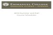 2014 Summer and Fall Course Schedules - Emmanuel College · 4 Emmanuel College Graduate Studies and Nursing Undergraduate Programs in Management 2014 Course Offerings (continued)