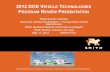 2012 DOE VEHICLE TECHNOLOGIES PROGRAM REVIEW … · 11/1/2010 10/31/2014 Customer vehicle final data capture and reporting to DOE Final data receipt from vehicles and final report
