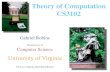 Theory of Computation CS3102 - University of robins/cs3102/slides/Theory... Theory of Computation (CS3102)