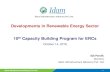Developments in Renewable Energy Sector 10th … REC...Idam Infrastructure Advisory Pvt. Ltd. Developments in Renewable Energy Sector 10th Capacity Building Program for ERCs October