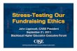 Stress-Testing Our Fundraising Ethics...Four central perspectives that influence and inform ethical decision-making: • Public trust/values • Organizational mission Ethics in Action