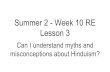 Summer 2 - Week 10 RE misconceptions about Hinduism ... · This lesson we are looking at the misconceptions people have about Hinduism as a religion. Hinduism is the third largest