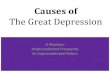Causes of to Unprecedented Failure The Great Depression … · 2020. 2. 19. · Unprecedented Prosperity to Unprecedented Failure. Before the Great ... 1920s were unable to repay