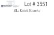 BL: Knick Knacks...Knick Knack Stand. Lot # 3595 Metal Foot Locker. Lot # 3596 Sewing Box. Lot # 3597 Table and Four Chairs. Lot # 3598 Oil Lamp. Lot # 3599 Oil Lamp. Lot # 3600 Oil