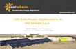 Off-Grid Power Applications in the Middle East€¦ · Load profile: Camps & Villages case study . SSV camp, Sir Bani Yas island • 600 occupants • Kitchen • Laundry • STP