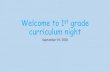 Welcome to 1st grade curriculum night - Michael M. Byrne ...€¦ · 13/9/2019  · curriculum night September 19, 2018. Goals for tonight •Meet your child’s teacher •Overview