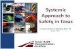 Systemic Approach to Safety in Texas · 2017. 1. 4. · Systemic Approach to Safety in Texas ... Systemic Project Selection Tool . Systemic Widening Program Rural 2-Lane – 2-Way