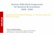 Horizon 2020 Work Programme for Research & Innovation 2018 ... · •InnovFin EDP •EFSI > EUR 2.2 billion in H2020 (2018-2020) on: •Decarbonising EU building stock by 2050 •Strengthening
