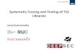 Systematic Fuzzing and Testing of TLS Libraries€¦ · Juraj Somorovsky. Systematic Fuzzing and Testing of TLS Libraries 35 Fuzzing for boundary violations 1. Variable filtering