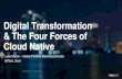 Digital Transformation & The Four Forces of Cloud Native...Devops Microservices Confluence of forces Agile 13 We hear a bunch recently about containers, and microservices and devops