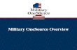 Military OneSource Overview · 2013. 8. 1. · Military OneSource logo . 2 Active duty, National Guard and Reserve Component ... Health Coaching Children & Youth Life Transitions