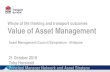 2016-10-21; Network & Asset Strategy; Asset Management … · Whole of life thinking and transport outcomes Value of Asset Management Asset Management Council Symposium - Brisbane
