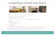 Room for Rent - University of La Verne€¦ · Rent including utilities: $900.00 Deposit: $900 (negotiable) Contact: Michele, 626-991-3558, m_chapman15@msn.com Details: -New queen-sized