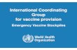 International Coordinating Group for vaccine provision · Work with manufacturers to ensure availability of an emergency ... ICG partners work with countries Training, workshops in